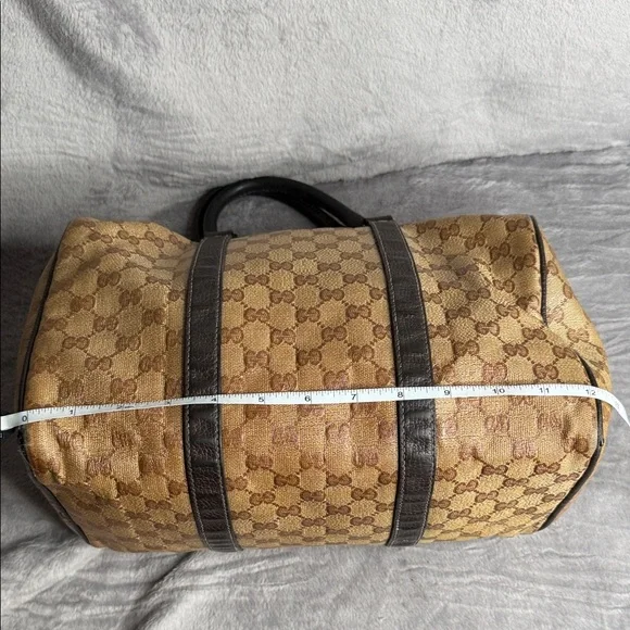 Gucci Tan and Dark Brown Monogram Tote - Picture 15 of 16